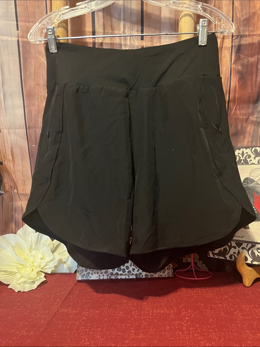 Black Women’s Athletic Shorts with Wide Waistband